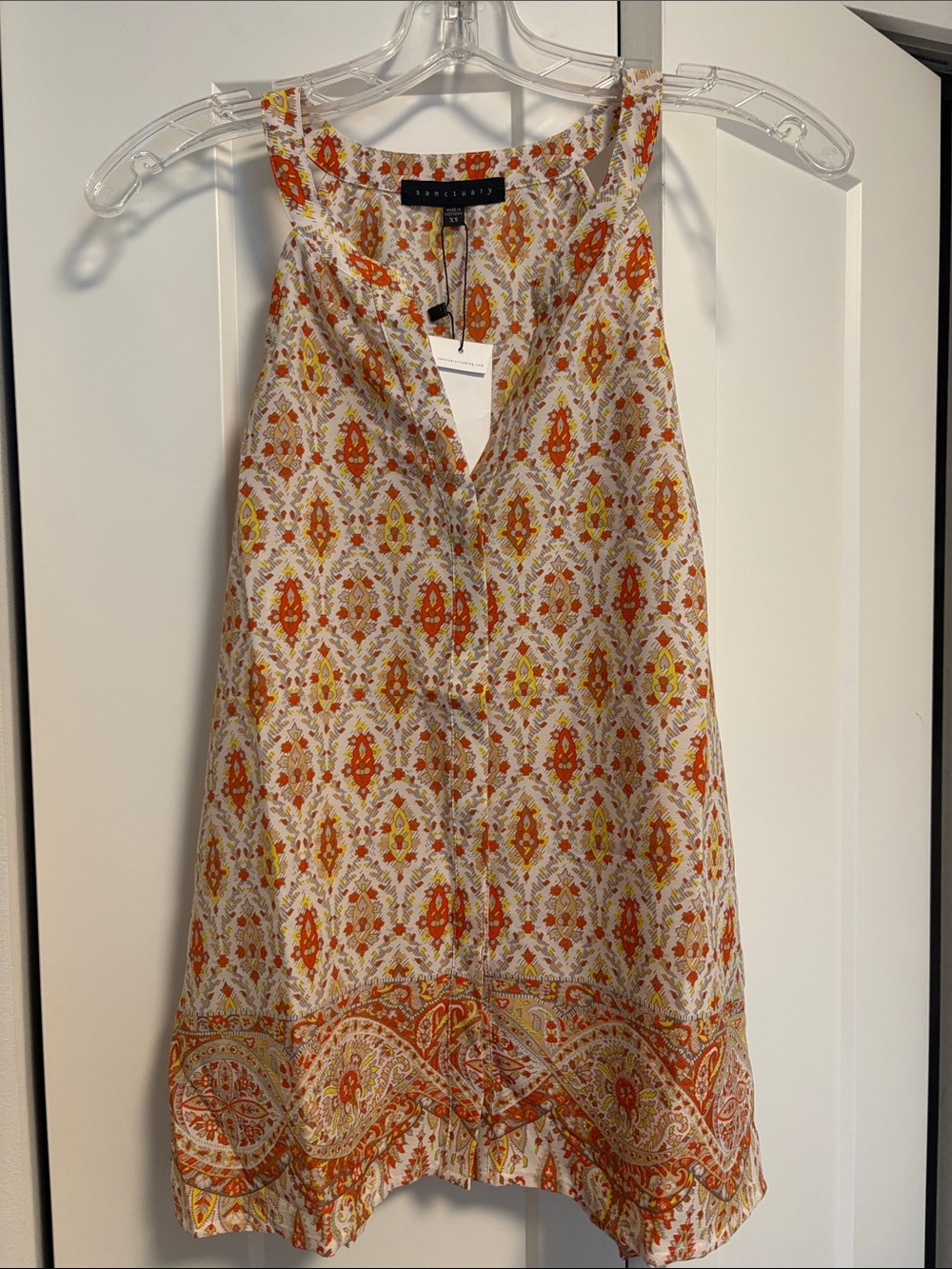 NWT [Sanctuary] Sleeveless Lightweight Tank Top Field Pleasant Paisley Womens XS - Picture 4 of 12